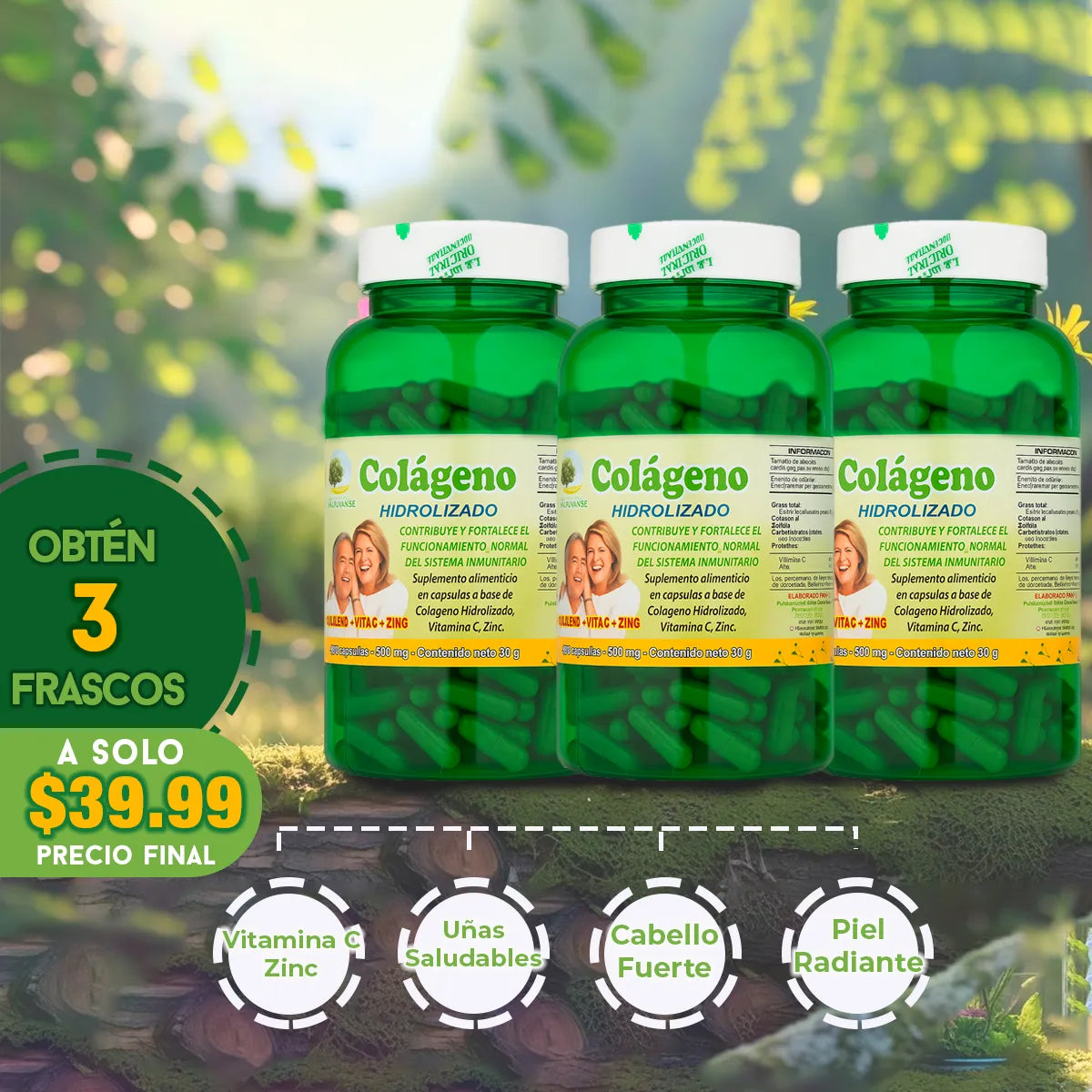 ✨ Colágeno Hidrolizado + Vitamina C + Zinc